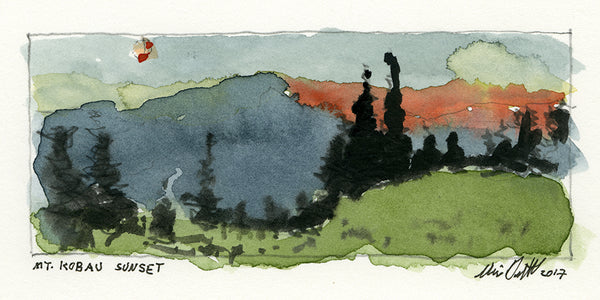 Plein Air Sketch - Mt. Kobau Sunset